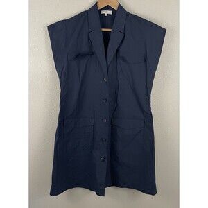 Antonelli Firenze Italy Womens 46 Navy Kako Cap Sleeve Mini Dress Missing Belt